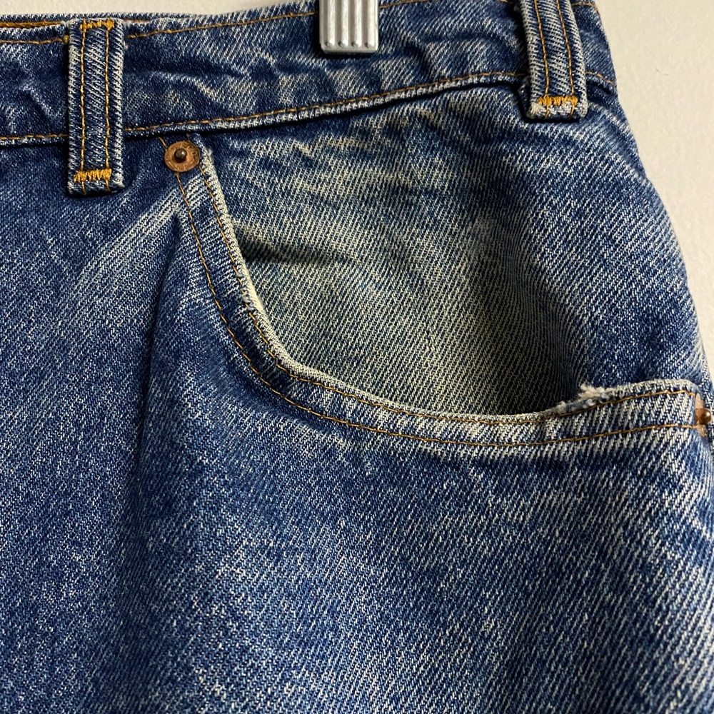 Vintage 80s Levi's Orange Tab 619 Faded & Distressed 36x32 - Picture 6 of 10